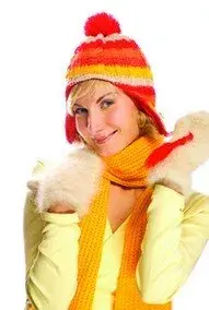 woman in winter cap and scarf